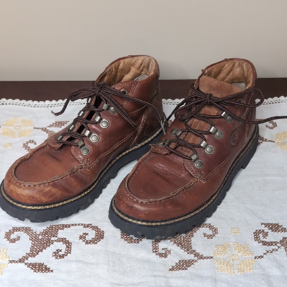 Sz 7D/39M Ariat Men's Brown Leather Lace-Up Boots